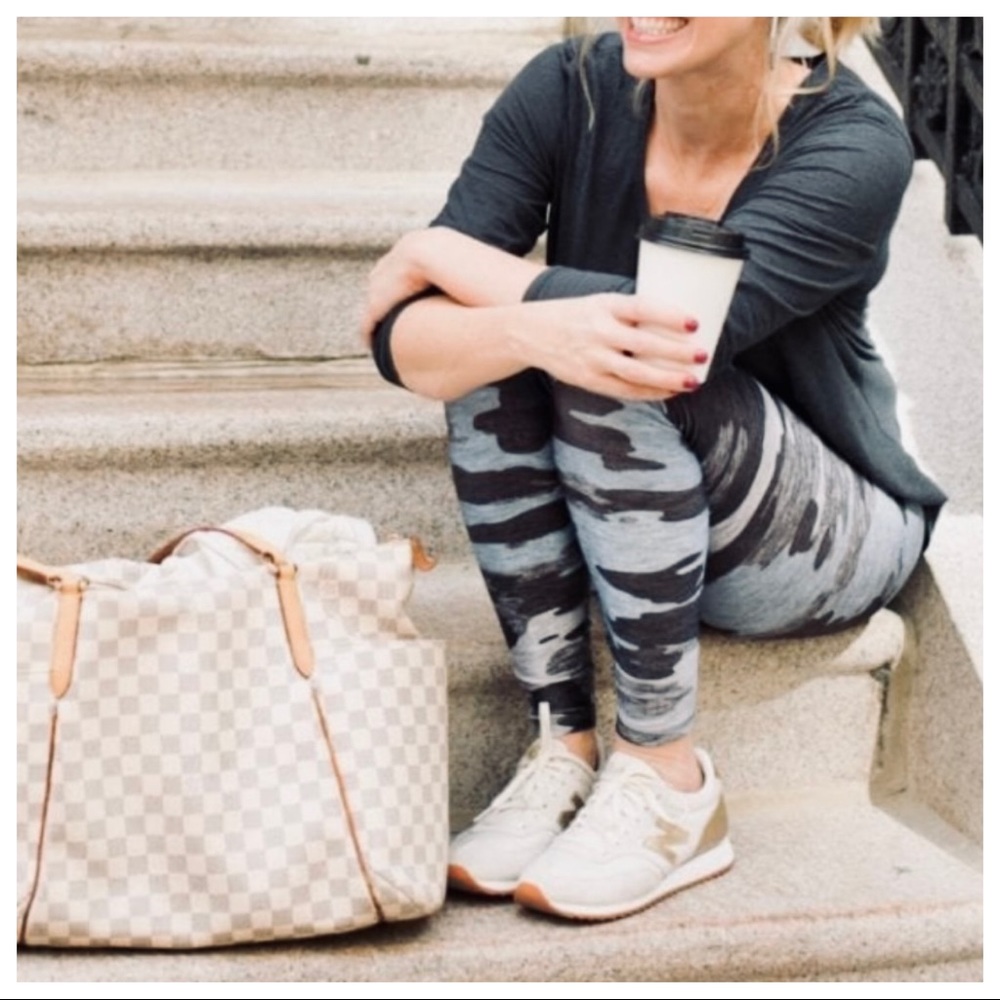 Grey Camouflage brushed soft leggings - Picture 1 of 5